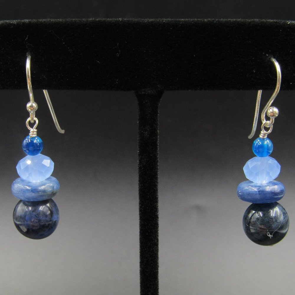 Sterling Silver Multiple Different Blue Stones Ea… - image 1